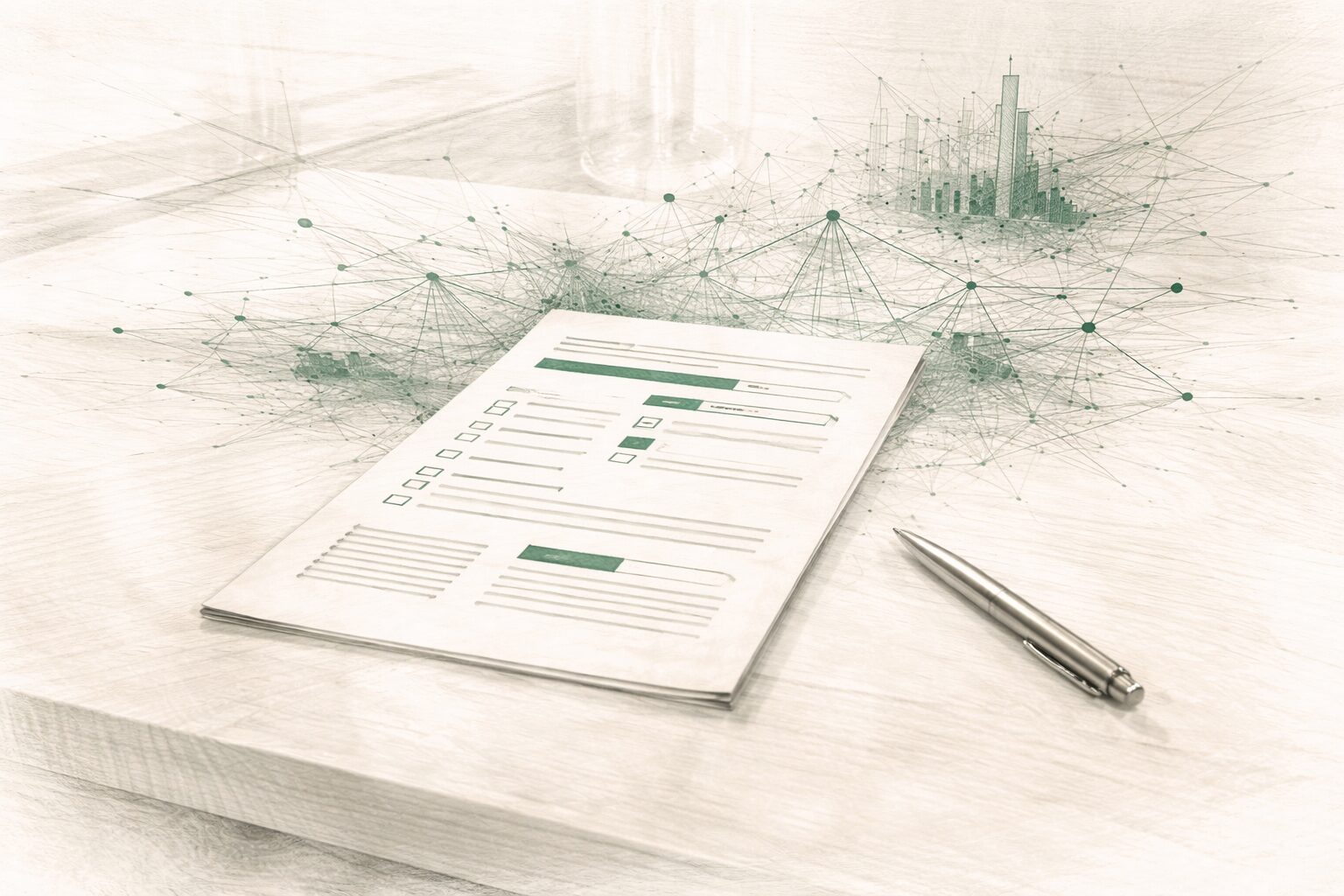 Illustrasjon av en person som gjennomgår en databehandleravtale med lupe